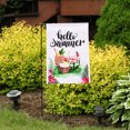 thumbnail image 3 of SAYOO Hello Summer Garden Flag, Letter Sunflower Flamingo Fruit Pattern Casa de Campo de Doble Cara Seasonal Yard Outdoor Decoration Banner 45 * 30 cm, 3 of 8