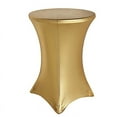 thumbnail image 5 of BalsaCircle Metallic Gold Premium Cocktail Table Cover Fitted Spandex Tablecloth, 5 of 8