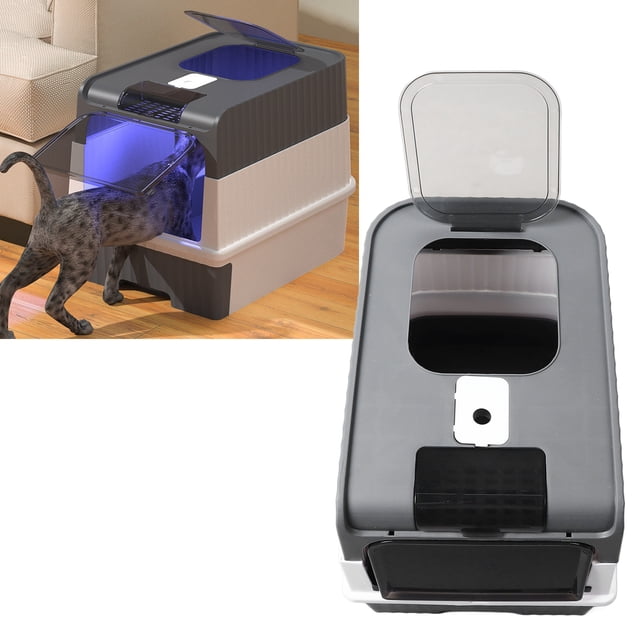 Bac à Litière pour Chat Fermé, Design Tiroir, Bac à Litière Portable, Grand Espace, Multifonction, Anti-Fuite pour Intérieur