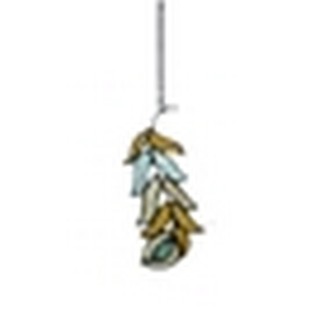 CHLOE Lighting FEATHER Tiffany Style Stained Glass Window Panel 7" Tall