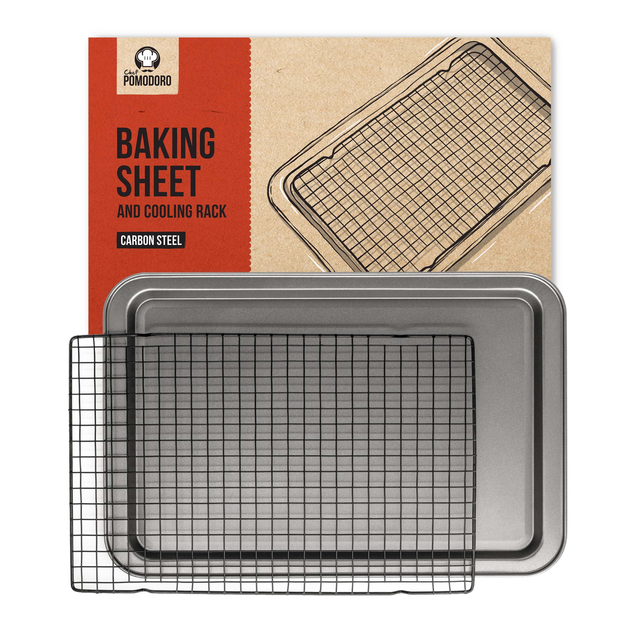 CHEFMADE 11-Inch Baking Sheet Pan, Non-Stick Square Jelly Roll Bakeware for  Oven Roasting Meat Bread Battenberg Pizzas Pastries 11.2 x 11.2 x 1.4
