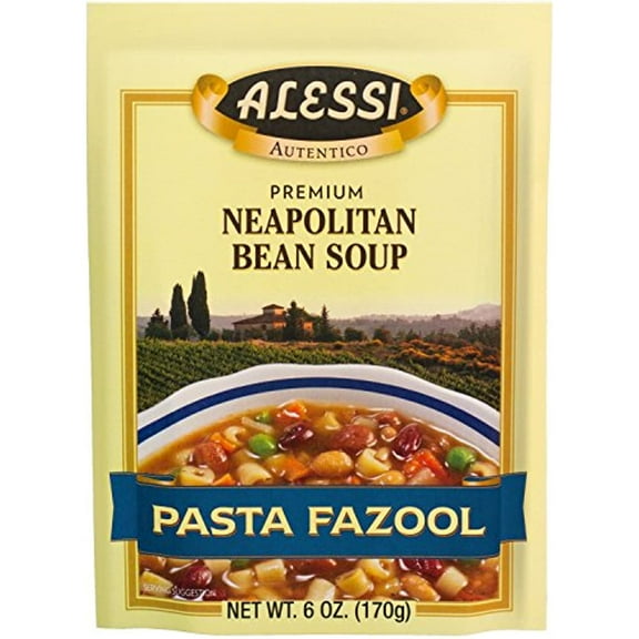 Alessi Autentico Premium Soups, Traditional Flavors, 6Oz (Neapolitan Bean, Pack Of 6)