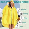 thumbnail image 3 of Poncho Chubasquero con Capucha con Cremallera para Adulto Amarillo, 3 of 5