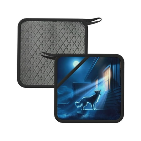 

Lukts A Wolf Barks Out A Window for Silicone Anti-hot Mats - Heat Resistant for Kitchen Counter Dish Drying Mat Silicone Trivets Hot Pads for Kitchen Counter