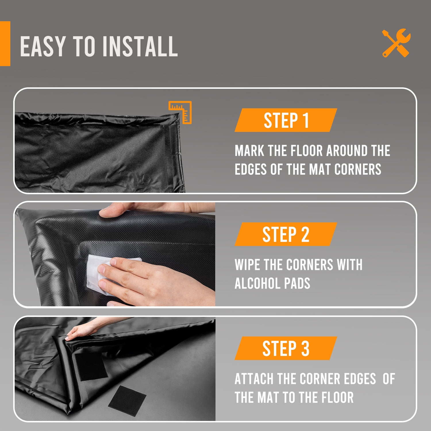 VUSIGN Garage Containment Mat, (7'9" x 16') , Non-Slip Garage Floor Mat with Stay Put Corner and Squeegee, Heavy Duty Waterproof Protection from Snow, Rain and Mud for Cars, SUVs and Trucks