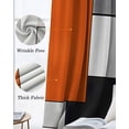thumbnail image 3 of Burnt Orange Black Grey Blackout Curtains for Bedroom Living Room Darkening Curtains 84 Inch Length 2 Panels Set Modernism Art Geometric Window Curtain Window Treatment Grommet Drapes 42"x84", 3 of 9