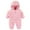 Pink, variant on dazeni Newborn Baby 3M-3Y Polar Fleece Jumpsuit Girls Boys Winter Hooded Coverall Romper Cute Baby Snowsuit Clothes White 6 Months