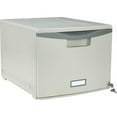 thumbnail image 2 of Storex Plastic One-Drawer File Cabinet – Locking Document Organizer for Home and Office, Gray, 1-Pack (61251B01C), 2 of 4