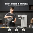 thumbnail image 2 of KFFKFF 12-Cup Industrial Coffee Brewer, Coffee Making Device with Insulated Jug for Temperature Retention, Stainless Steel Manual Coffee Maker for Eateries, Workplaces, Coffee Shops, 2 of 9