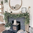 thumbnail image 5 of 2PCS Artificial Eucalyptus Garland with White Flowers & Berries - Fake Greenery Vine for Home, Garden, Wedding & Party Decor, 5 of 14