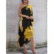 thumbnail image 2 of Xishao Mujer Kaftan Vestido Fuera del Hombro Caftan de Playa Cover Up Maxi Vestido Traje de Baño Estampado D-Yellow Floral D-Yellow Floral Xishao ropa, 2 of 2