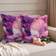 thumbnail image 2 of Outdoor Pillow Covers Watercolor Spring Purple Pink Flower Waterproof Pillow Cases 24x24 Set of 2, Vintage Floral Throw Pillow Cover Pillowcase for Patio Balcony Couch Garden, 2 of 9