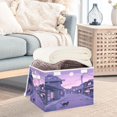 thumbnail image 3 of Yayeee Collapsible Cube Storage Bin with Lid Fabric Closet Decorative Basket with Handles, Black Cat Walking, 3 of 7