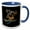 Blue/White, variant on 3drose, Funny Puppy Illustration Art of Doberman Dog, 11oz Two-tone Red Mug