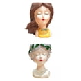 thumbnail image 1 of 2x mujer cabeza femenina resina macetas suculentas Cactus florero decoración Soledad Jardinera de jarrones, 1 of 10