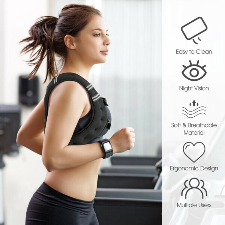 Demifill Weighted Vest, Training Weight Vest Workout Equipment with Adjustable Buckles and Mesh Bag-12 lbs,for Fitness, Strength Training, Running, Body West for Men Women Kids, Black