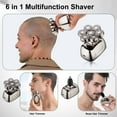 thumbnail image 4 of Rirool 6-in-1 Electric Shaver for Bald Men - Waterproof Head & Beard Trimmer with 7D Blades, Nose Hair Trimmer, LED Display | USB Charging, 4 of 9