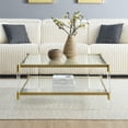 thumbnail image 3 of Royal Crest Two-Tier Acrylic Clear Glass Square Coffee Table in Gold Chrome, 3 of 5