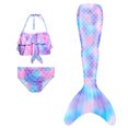 thumbnail image 6 of Forfamy 7Pcs Mermaid Tails for Swimming Girls Mermaid Swimsuit-Kids Mermaid Tail Princess Bikini Bathing Suit, 6 of 7