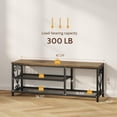 thumbnail image 2 of Shoe Storage Bench with Double Tier Shelf, Industrial Entryway Bench with Rustic Wood Top & Metal Frame for Shoes, Boots, Baskets, Space-Saving Organizer for Hallway, Living Room, Bedroom, Brown, 2 of 5