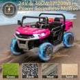 thumbnail image 6 of Xuanlur 24V 2 Seater Kids Ride on Car Truck, Ride on UTV W/ 2x200W Motor, 24 Volt Ride on Toys W/ Dump Bed/Shovel, Electric Car for Kids W/ Durable Tires, LED Light, Music, Remote Control, Pink, 6 of 9