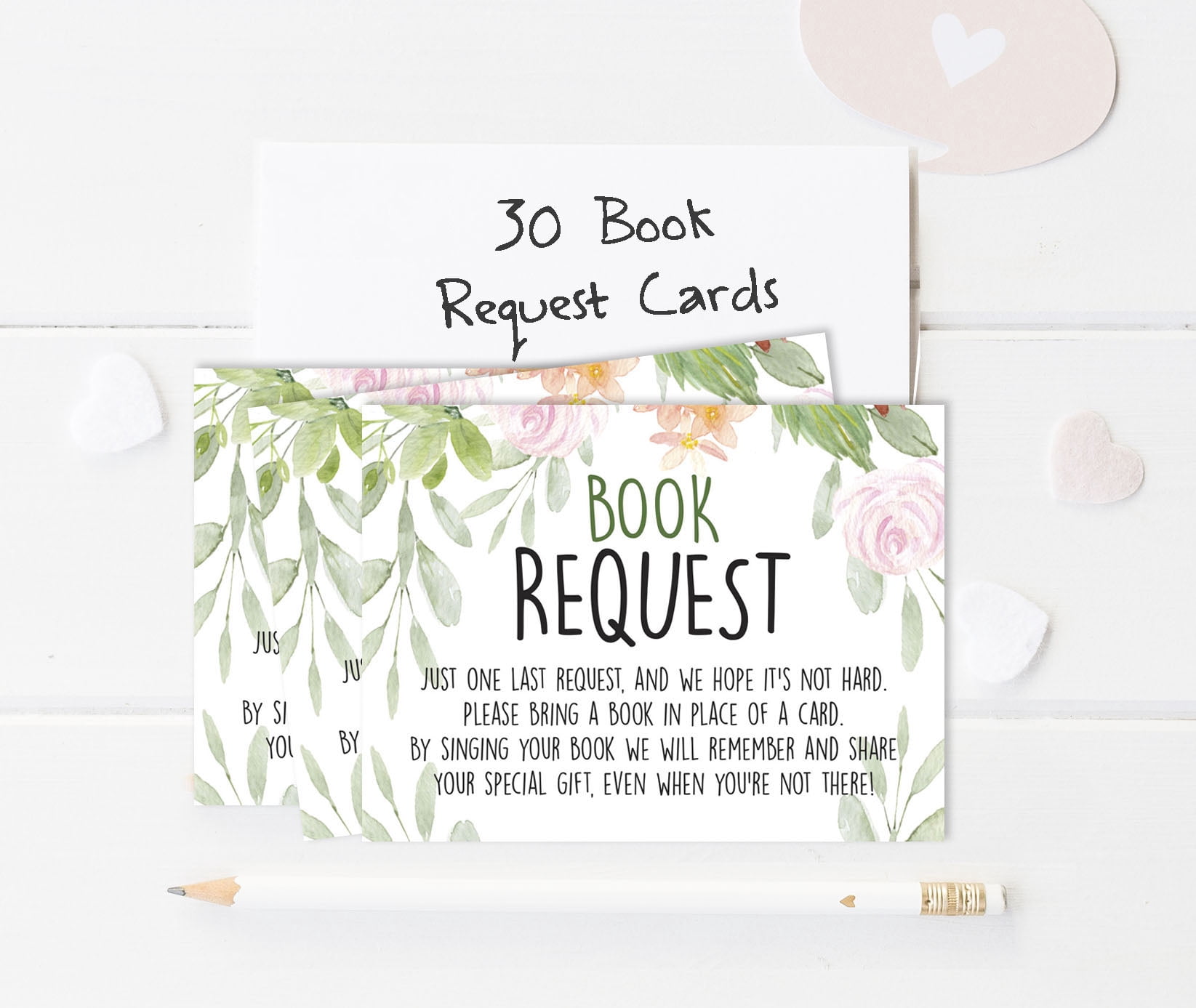 Inkdotpot 30Floral Gender Neutral Baby Shower Book Request Cards Bring A Book Instead Of A Card Baby Shower Invitations Inserts Games