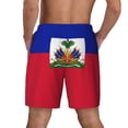 thumbnail image 2 of Men's 2 in 1 Swim Trunks with Compression Liner Haitian Flag Quick Dry Beach Shorts, 2 of 6