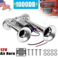 thumbnail image 3 of Air Train Horn Kit for Truck Car Super Loud 1000DB 12V Electric Trains Horns US, 3 of 5