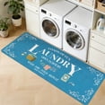 thumbnail image 2 of Washable Laundry Room Rug, 20"X59" Non Slip Soft Low-Pile Laundry Mat Farmhouse Laundry Room Decor Area Rug for Kitchen Bathroom Blue, 2 of 8