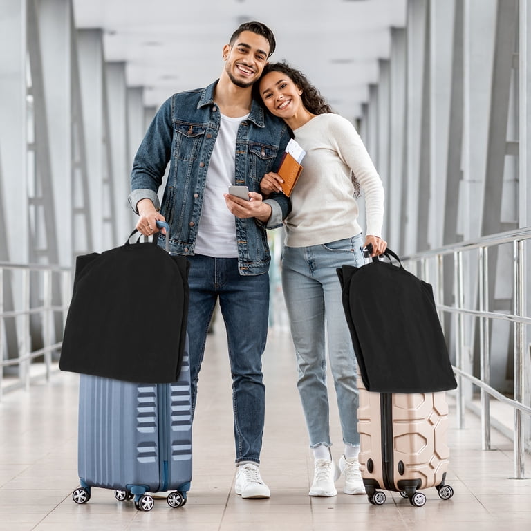 heavy duty men's garment bag for travel Abaima 2 Pcs 43 inch Heavy Duty Garment Bags for Travel 6.5 inch Gusseted Suit Bags for Closet Storage 2 Handles Hanging Clothes Bag with Pocket Mens