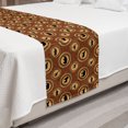 thumbnail image 2 of Safari Bed Runner, Medallion Pattern of Monkey Giraffe Lion African Inspired Design, Decorative Accent Bedding Scarf for Hotels Homes and Guestrooms, Queen, Mustard and Brown, by Ambesonne, 2 of 2