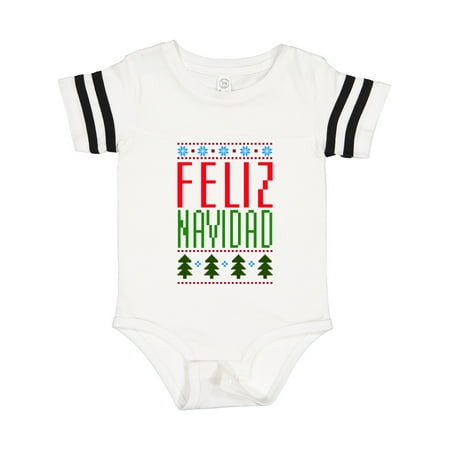 

Inktastic Feliz Navidad Ugly Knitted Sweater Style in Color Gift Baby Boy or Baby Girl Bodysuit