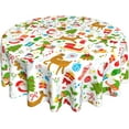 thumbnail image 2 of Christmas Gingerbread Tablecloth Gingerbread Man House Xmas Table Cover Polyester Christmas Tree Tablecloth Rectangle for Winter Xmas Holiday Dinner Decor Party Favors, 60 x 84 Inch, 2 of 6