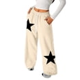 thumbnail image 2 of Girls Sweatpants Elastic Waist Drawstring Baggy Pants Girls Star Print Pants with Pockets Pants Girls Size 4-14 Years, 2 of 5