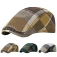 thumbnail image 4 of ZQUUVOU Newsboy Cap for Unisex Vintage Casual Plaid Flat Cap Fashion Gerberet Comfortable Breathable Adjustable Beret Ivy Caps Brown, 4 of 4