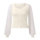thumbnail image 1 of Gibobby Sueter Para Mujer Invierno Punto Camisas de manga larga de encaje para mujer Blusa de punto con cuello redondo y parte superior tipo túnica(Beige,G), 1 of 5