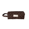 thumbnail image 2 of geerera Large Capacity Pencil Case, Makeup Brush Bag, Quilted Heart Pattern Pen Organizer with Polka Dot Print & Side Handle, Zipper Pouch for Markers & Office Supplies, 7.2x3.35x2.56 Inch, 2 of 6