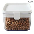 thumbnail image 1 of Clear Plastic Sealed Food Tank Moisture-proof Fresh-keeping Storage Box Snack Cereal Jar Container  White  S, 1 of 10