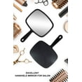 thumbnail image 6 of Hand Mirror, Barber Hairdressing Handheld Mirror with Handle for Salon, Square, Black, Large, 6 of 6