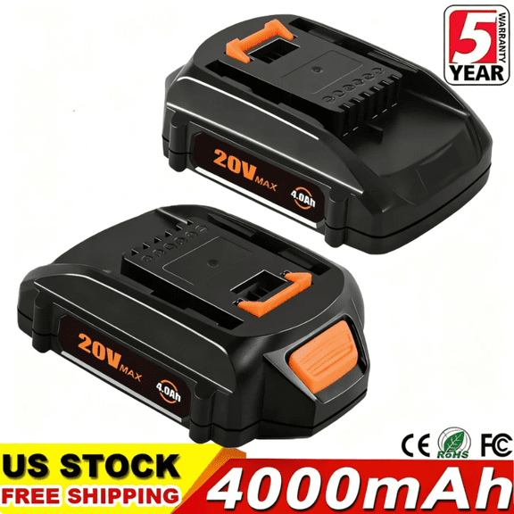 2Packs Replace for WORX Battery WA3520 4.0Ah Li-ion Battery Compatible with Worx 20 Volt Cordless Power Tools