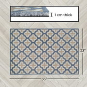 Clean Litter Club Indoor Mat, Doormat for Home or Outdoor, 35"x23"inches (Blue and Gold)