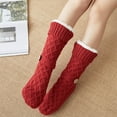 thumbnail image 6 of Women's Slipper Socks with Grips Non Slip Soft Cozy Fuzzy Fleece Lined Cable Knit Socks for Cold Winter, 6 of 7