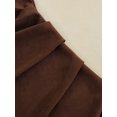 thumbnail image 4 of Women's Brown Satin Mock Neck Long Sleeve Mini Dress Ruched Waist Lace Hem Bodycon Slim Fit Party Dress, 4 of 8