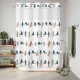 thumbnail image 6 of No Hook Shower Curtain with Built-in Rings - Floral Birds Washable Waterproof Fabric Bathroom Curtains for Hotel,Rentals, Stall 48 X 72 Inch , Teal Orange Yellow Black, 6 of 9