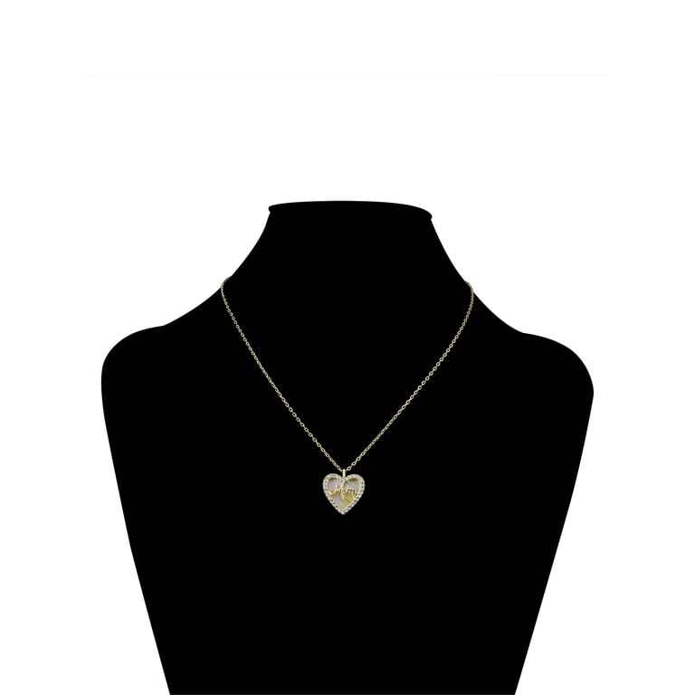 Believe by Brilliance Mother of Pearl Heart Necklace Set photo 3