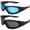 Black-Blue/Smoke, variant on Eyewear 2 Pairs of Category 5 Jet & Water Ski Sunglasses to Goggles Hybrid - Black Frames with Blue Mirror & Smoke Lenses