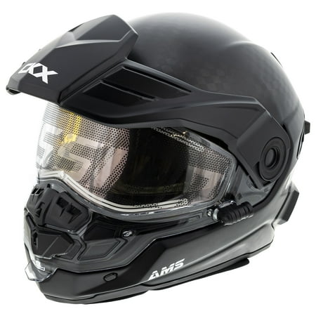 CKX Mission Carbon Fiber Electric Shield Snowmobile Helmet Black 512396