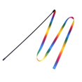 thumbnail image 1 of Palo De Gato Rainbow Cloth Ribbon Tease Cats Rod Mascotas Gatito Juguetes interactivos para rascar, 1 of 8