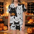 thumbnail image 2 of MEZZALL Girls Halloween Pajama Sets With Sleepwear Two Piece Cozy Short Sleeve Lapel Button Shirts Blouse Tops With Shorts For Toddler Kids Nightwear, 2 of 6