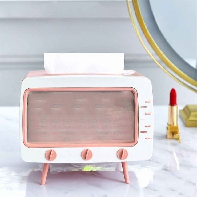 Tissue Box Holder Rectangular Tissue Box Cover with Phone Holder Tissue Box Holder for Kitchen Bedroom Office Parlor Bathroom Tissues Box(7.28 * 5.70 * 6.29 Inch)